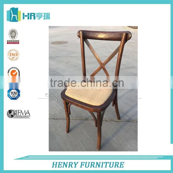 Wooden Oak Wood Antique Cross Back Chair photo-3