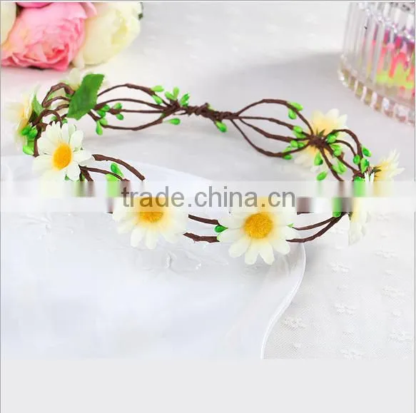 New Natural Touch Artificial Flower Foam Head Wreath for Wedding Bridal Headdress Wedding Flower Headband Flower photo-4