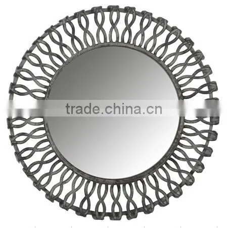 Handmade French Antique Decorative Round Metal Wall Mirrors photo-2