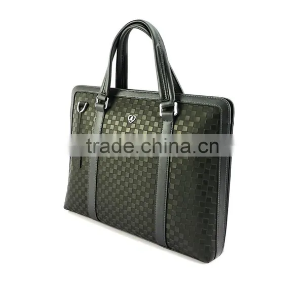 Hot Selling Stylish Black Genuine Leather Stylish Woven Briefcase for Men photo-2