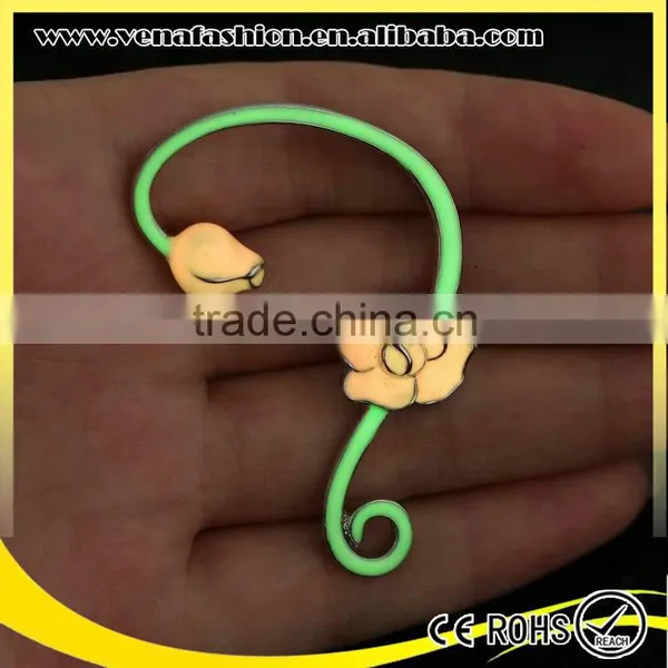 Glow in the Dark Shaped Stud Rose Flower Earring photo-3
