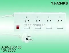 Australia SAA 4-outlets Power Strip W/Switch