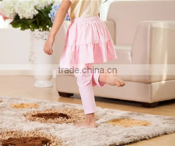 2016 Wholesale Children Clothes Light Pink Baby Leggings With Skirt Kids Leggings With Flower photo-3