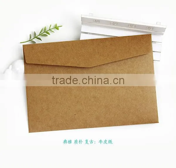 Retro Style A Grade Quality Blank Kraft Envelopes Natural Color Plain Party Gift Paper Bags photo-6