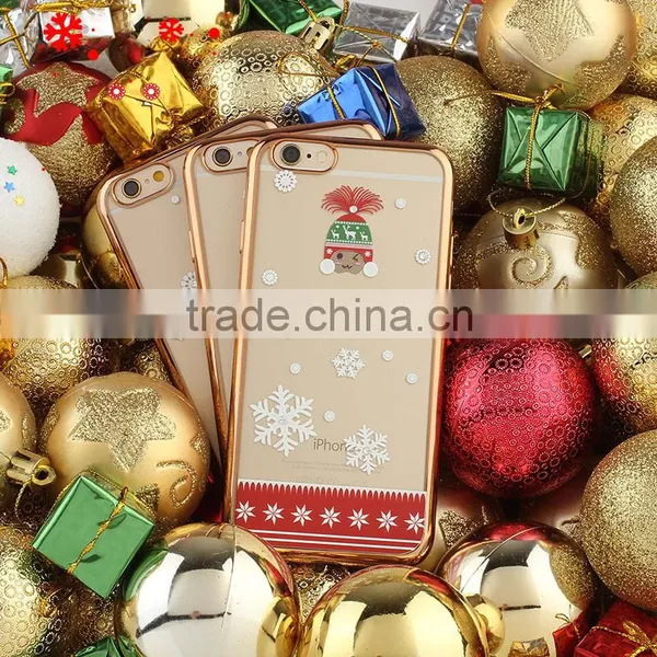 2016 Newest Mobile Phone Cover Case Electroplate Christmas Image Tpu for IPhone 6 6s 6plus photo-2
