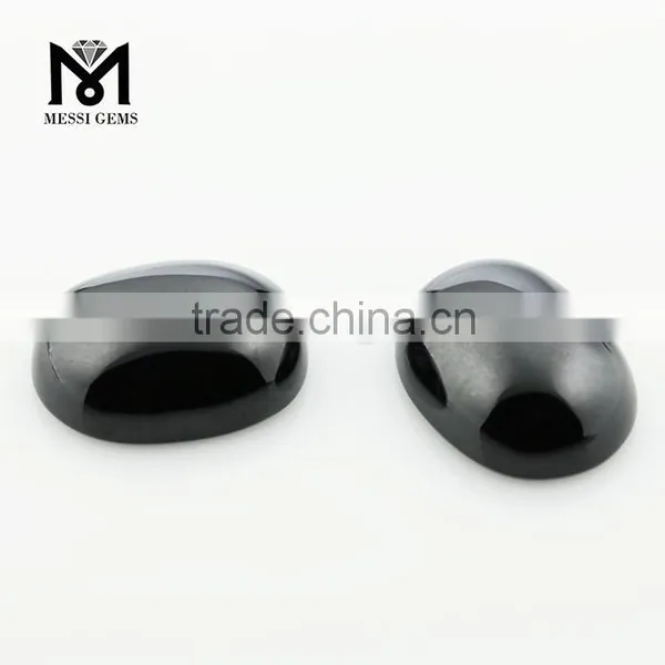 Smooth Stones Oval 12 x 16 mm Flat Back Black Spinel photo-3