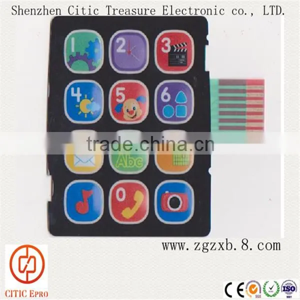 Toy Keypad 3x4 Membrane Switch Color-printing