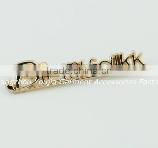 Custom Gold Metal Letter Logo Metal Label for Handbags Wholesale photo-2