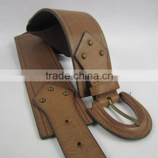 Stamp Design Elastic PU With Pin Buckle Waist Belt for Dress photo-3