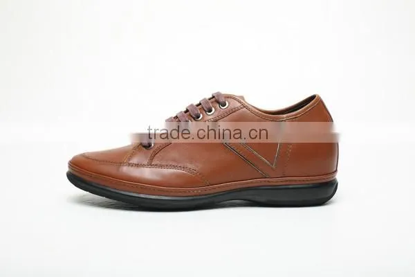 China New High Quality Breathable Lace-up Brown Casual Tall Men Shoes photo-3