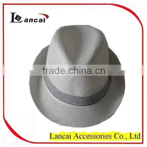 2016 Wholesale White Straw Mens' Trilby Hat
