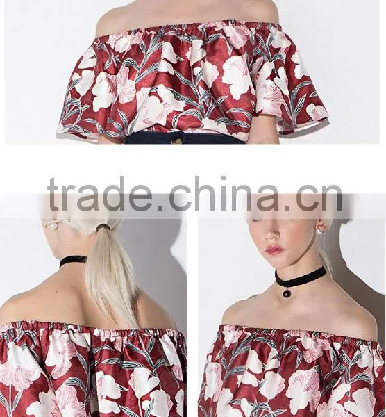 Women's Flower Print Short Sleeve Fashion Top T-shirt Blouses photo-5