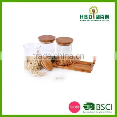 New Transparant Glass Jar/glass Canister With Airtight Bamboo Lid photo-2