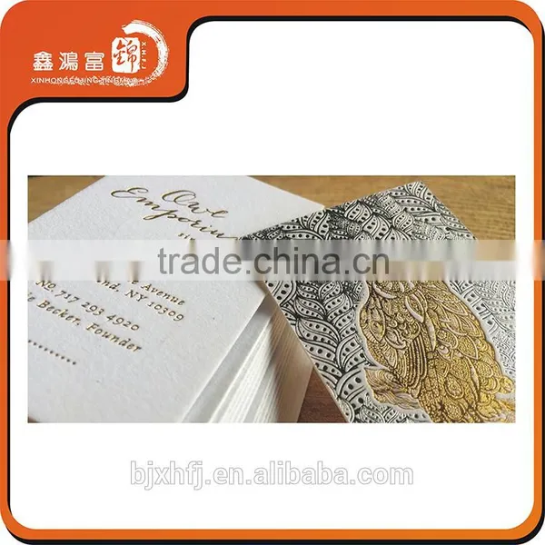 Free Sample Letterpress Cotton Gold Business Cards Paper photo-5