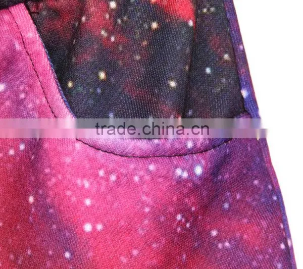 2015 Women Shorts Sublimation Print Purple Galaxy Running Shorts Elastic Waist N16-10 photo-4