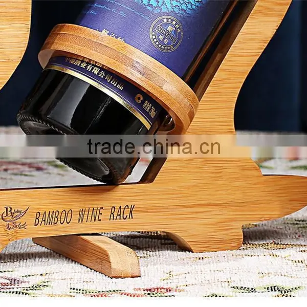 WR005/100% Bamboo Material Hot Sale Mermaid Shaped Folding Bamboo Red Wine Rack photo-6