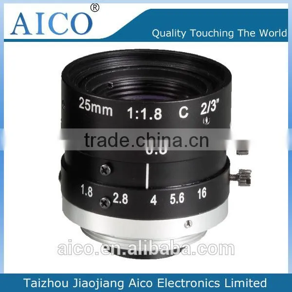 cn Aico Hot Sale Camera hd Megapixel 2/3" F1.8 25mm Industry Vision C-mount Lens