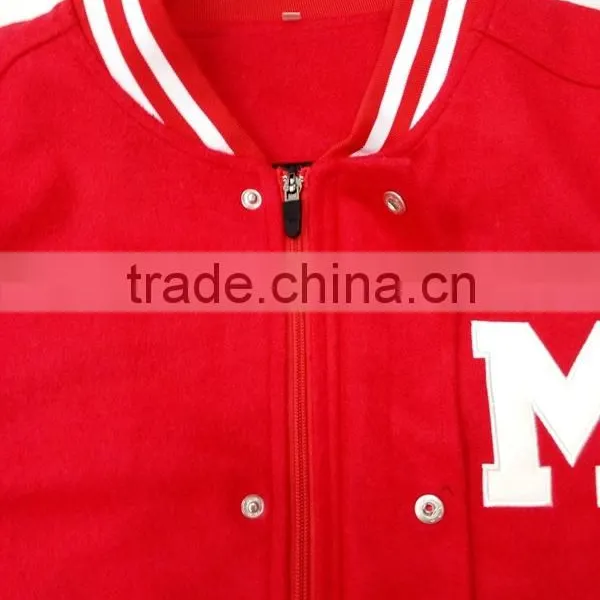 Red Color Custom Baseball Man Jacket Design photo-3