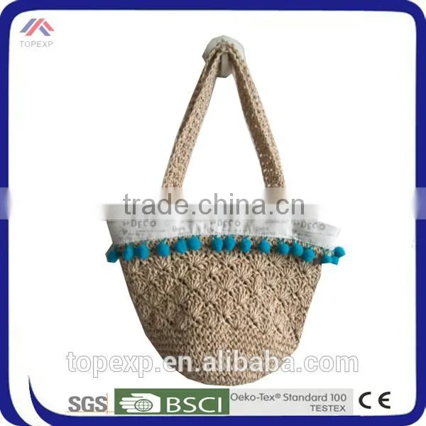 Tote Bag Soft Woven Bag With Decorative Border photo-2
