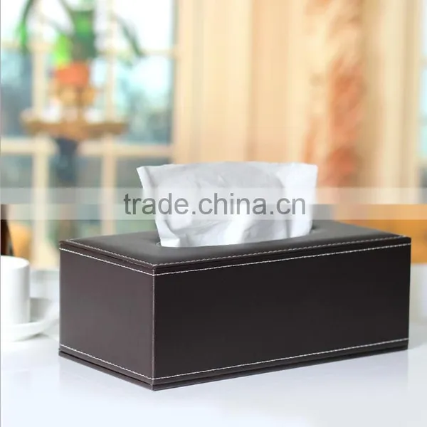 Luxury Black Leather Restaurant Tissue Box photo-2