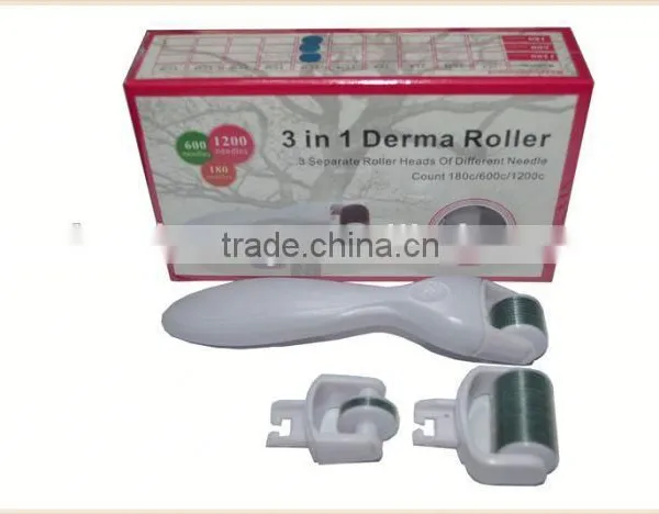 Changeable Heads 2015 Attractive Product Medical Derma Roller for Skin Rejuvention 3 in 1 Needles192,600,1200pins photo-2