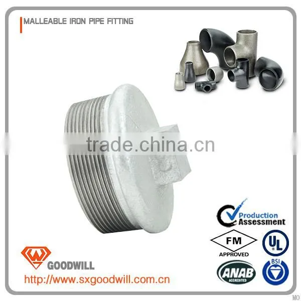 Quality Controlling Strictly Male Connection NPT Standard Cast Iron Pipe Fittings Round Plug photo-2