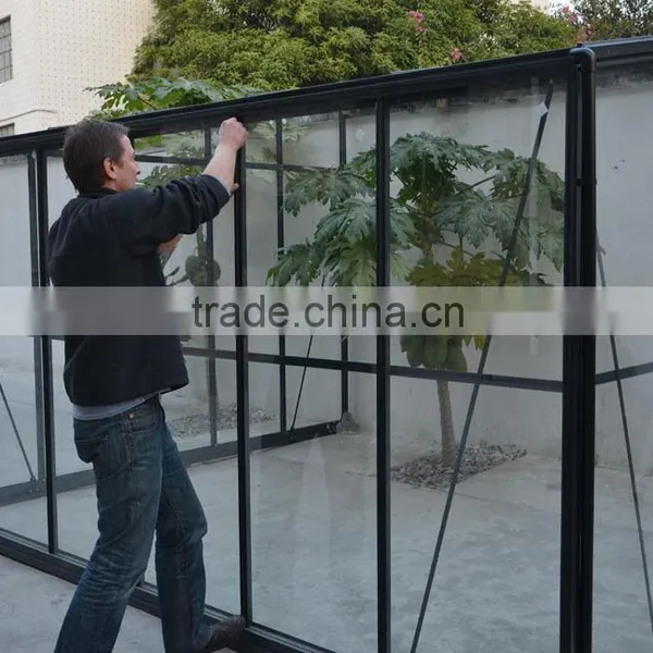 Dark Green Electrostatic Application Deluxe High-end Glass Greenhouse Supplier photo-3