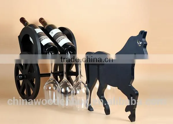 Animals Decorative Wrought Wood Wine Racks Promotion Weeding Gift Animal Shaped Single Wine Bottle Serving Rack Holder Di photo-2