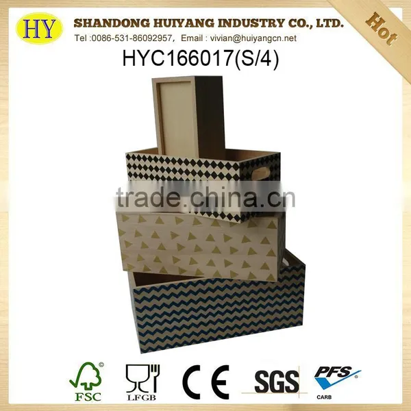Wholesale New Custom Decorative Wooden Storage Box With Carved Handle photo-3