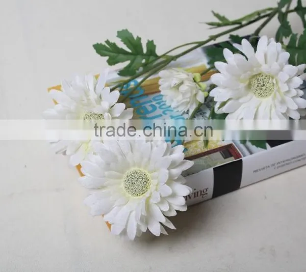 White Decorative Artifial Gerbera Flower for Landscaping Decoration photo-4