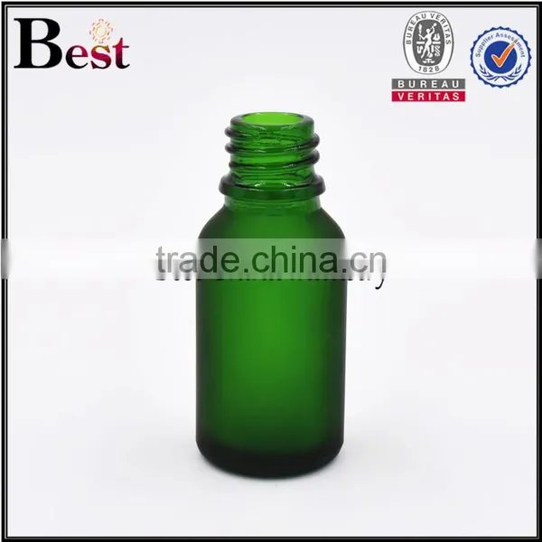 15ml Frosted Glass Bottle Green Colored Essential Oil Frosted Glass Bottle With Silver Aluminum Cap photo-4