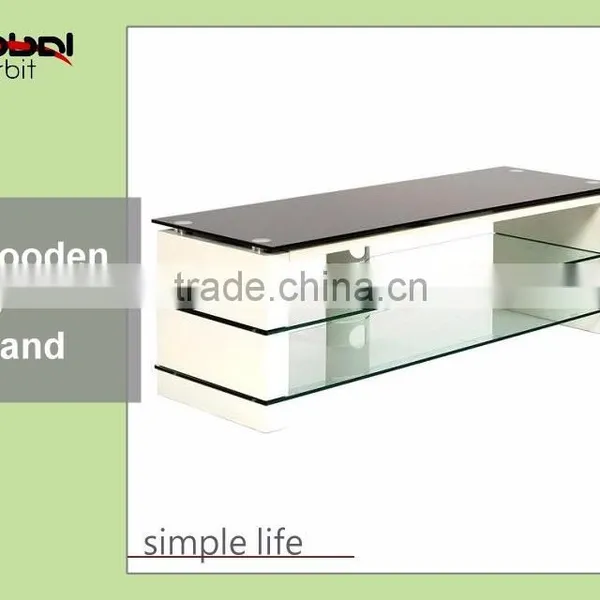 Simple Cabinet Glass Modern Lcd Wooden TV Stand photo-2