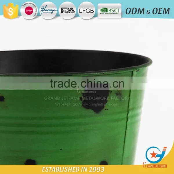 Garden Iron and Zinc Powder Coated Beautiful Flower Bucket Galvanized Buckets for Flowers photo-4