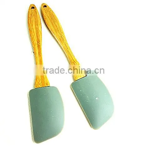12083 Silicone Spatular Scraper Silicone Cream Spatular With Wooden Handle photo-4