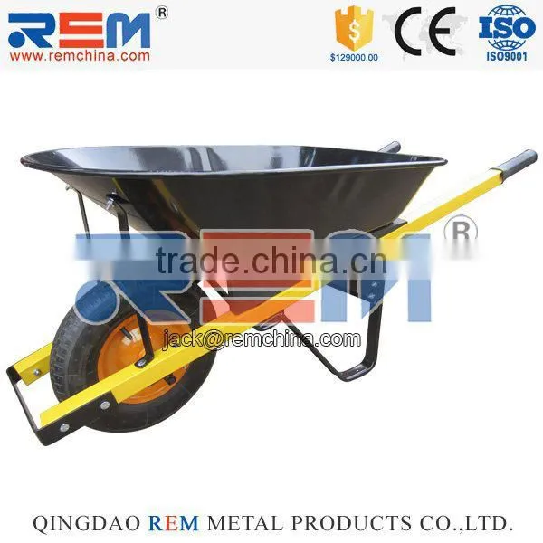 70L H/D Metal Wheelbarrow Orange Frame WHEEL BARROW Garden Builder Concrete