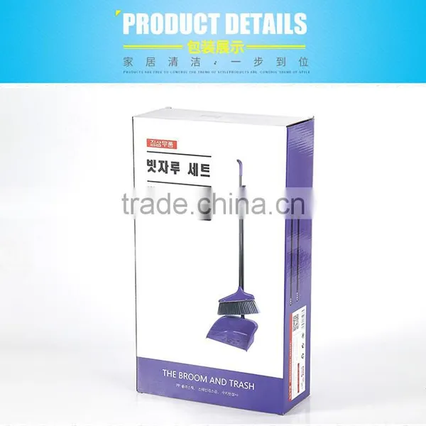 L00086 2017 Factory Wholesale Household Duo-Pan Dustpan & Lobby Broom Combo Superior Performance Broom & Dust Pan Set photo-5
