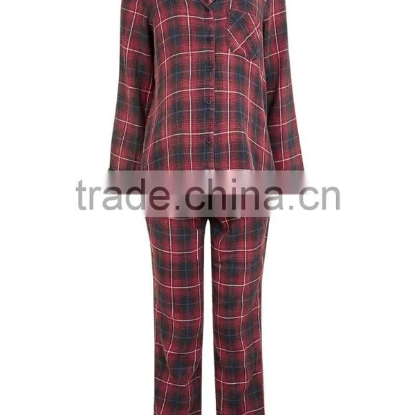 Wholesale Womens Pyjama Sets Long Sleeve Maternity Red Check Pyjama Set photo-2