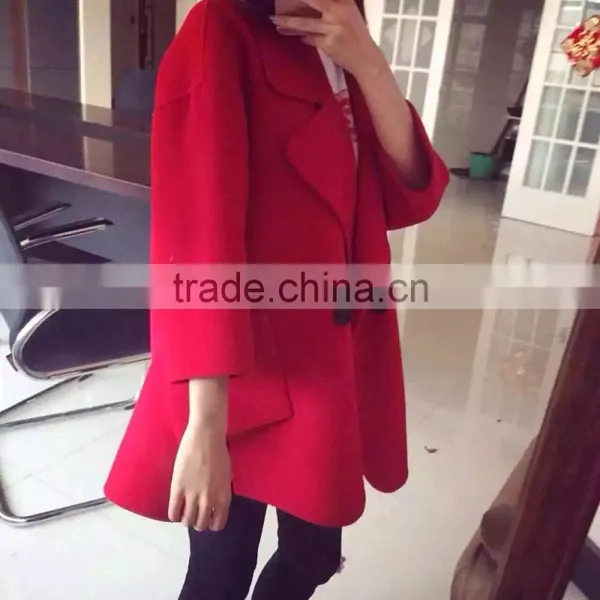 Mens Double Face Wool Coat 2016,fashion Wool Coat ,real Fur Coat photo-2