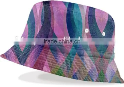 Flat Top Blank Floral Custom Tie Dyed Bucket Hat photo-6