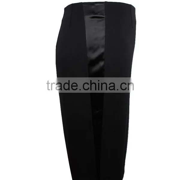 Polyester Chiffon and Black Satin Combination Slim 2015 High Quality Ladies Short Skirt photo-2