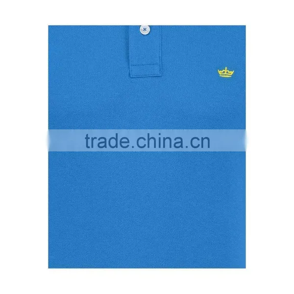 MGOO Fashion Blue Logo Brand Polo Shirts 240g 100% Cotton Plain Dyed Fabric For Shirts photo-6