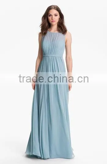 MGOO 2016 Formal Occasions Pleated Chiffon Maxi Dress Pictures Of Latest Gown Plain Elegant Prom Dress photo-2