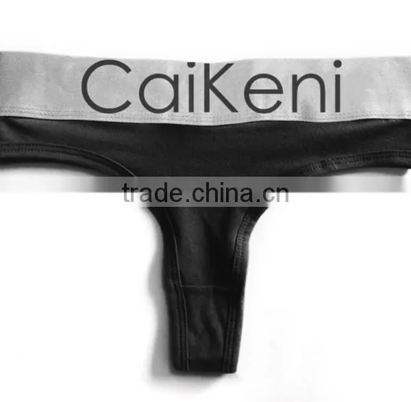 OEM Customized Your Own Brand Logo Design on Elastic Silver Band High Cut G-String Hipster Cotton Lady Boxer Briefs Women Briefs photo-5
