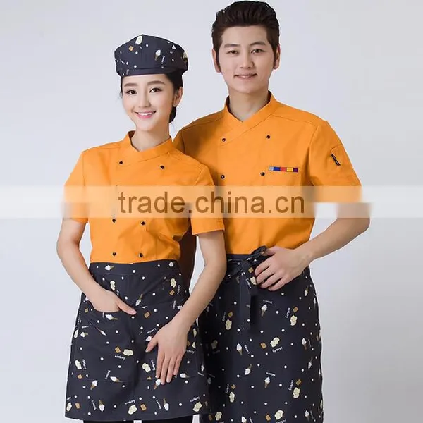 2016 Wholesale Custom Nice Restaurant Design Short Sleeve Uniforms Waitress Uniform photo-2