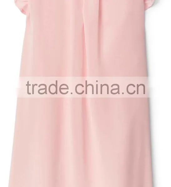2017 OEM Services Fashion Custom Clothing Child Smocked Dress Lace Neckline Flutter Dress photo-4