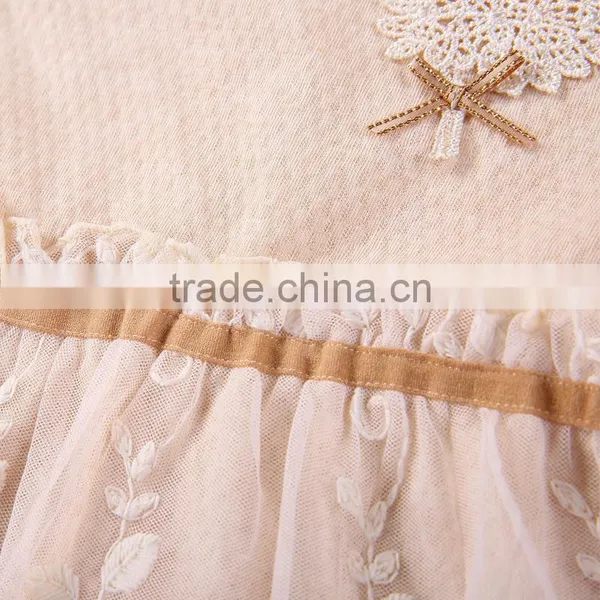Wholesale 100% Natural Cotton Baby Girls Princess Dress Short Sleeves Summer Casual Style photo-3