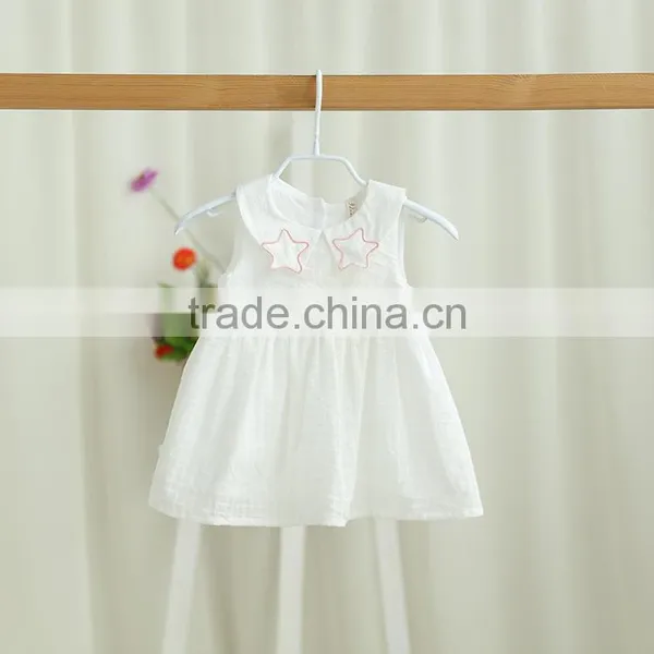 Wholesale Doll Collar Solid Color Cotton Summer Tutu Baby Girl Dress photo-5