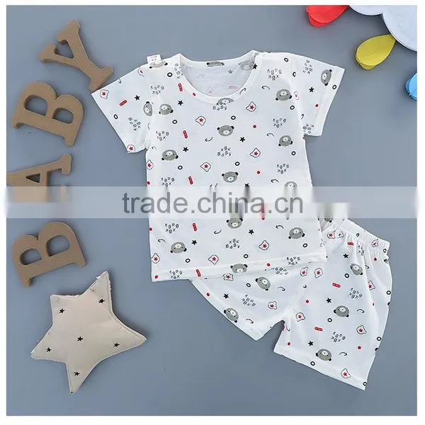 Wholesale Summer Cotton Printing Girls Kids t Shirt With Pants Set photo-3
