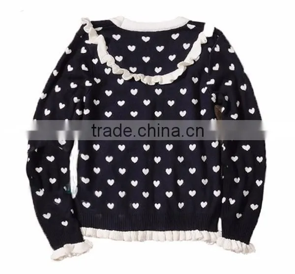 2015 New Design Girl Cardigan Sweater Scallop Trim Children Wear Cardigan photo-2