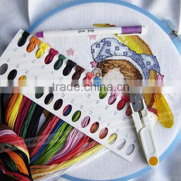 Cross Stitch Hoop Crystal Embroidered Collar Diameter 15cm photo-5